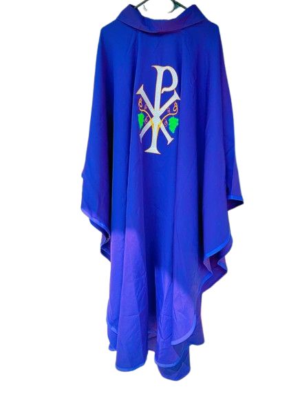 blue chasuble