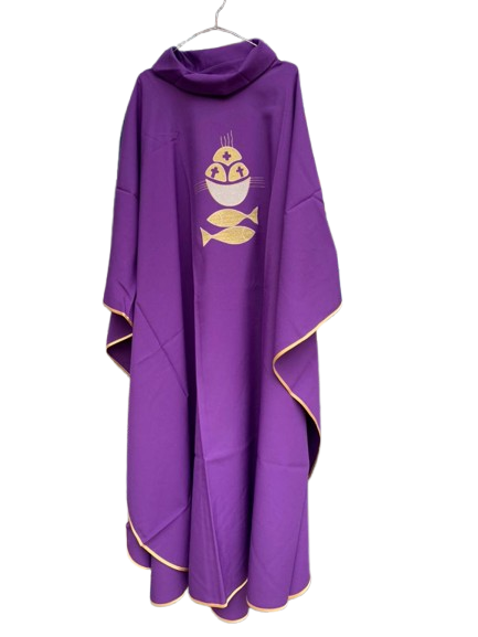 purple nylon chasuble